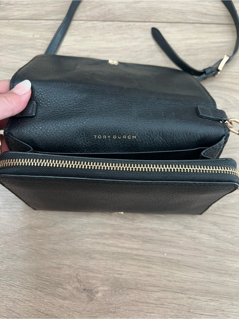 Tory Burch Black Leather Harper Crossbody Bag